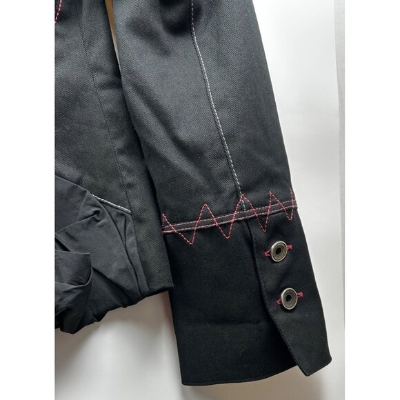 CARLO PIK Women's Black Tailored Punk Statement Jacket Milan Street Style Sz 6 - Picture 12 of 13